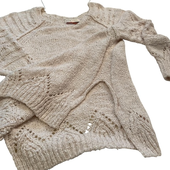 Anthropologie Pilcro Luna Pointelle Cream Sweater-Over sized XS - Picture 4 of 12